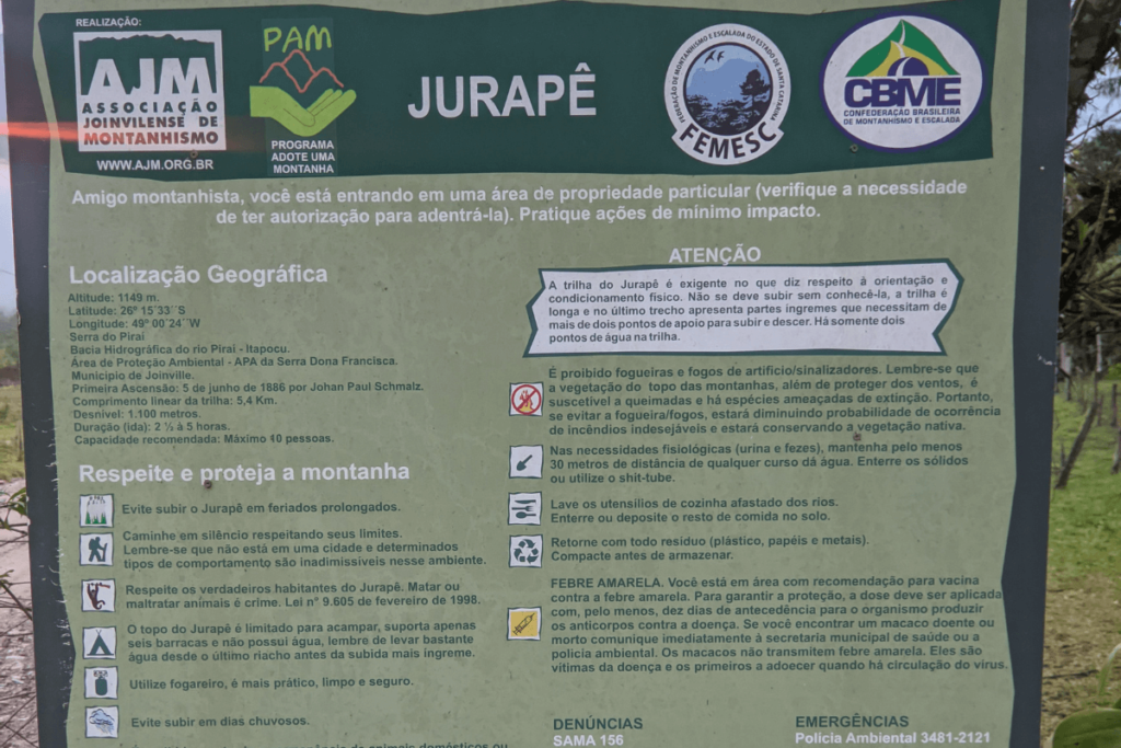 Placa de Avisos Pico Jurapê